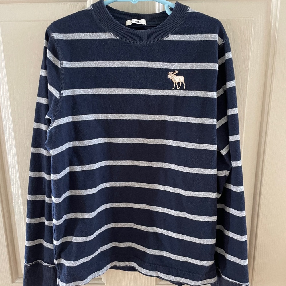 Abercrombie & Fitch striped long sleeve crew neck